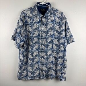 NAT NAST Mens short sleeve button Silk/Cotton Hawaiian‎ Shirt - XL